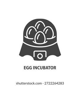Icono de glifo de incubadora de huevos. Símbolo simple que representa la cría de aves de corral y la eclosión de huevos para el Diseño web. Ilustración vectorial.