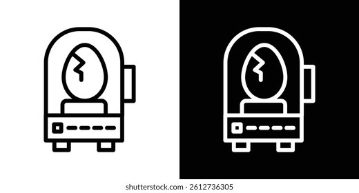 Egg incubator icon set. Black illustration isolated for graphic and web design