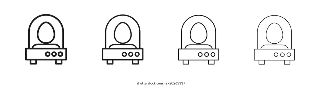 Iconos de incubadora de huevos Esquema símbolo de Vector
