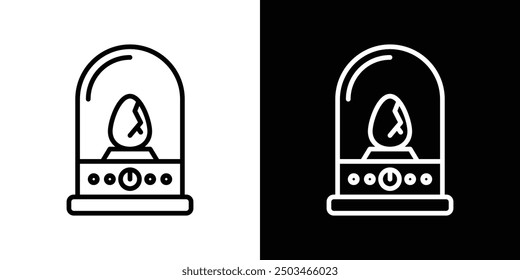 Egg incubator thin line vector icon set.