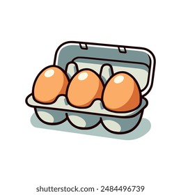 egg inside crate food nature vector illustration template