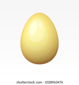 Egg isolated on white background. 3d golden Egg, protein product. Realistic icon. Vector illustration.