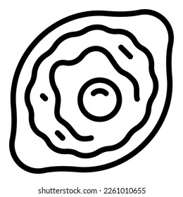 Egg khachapuri icon outline vector. Food cuisine. Meal dish