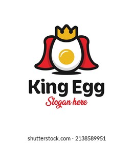 Egg king logo design with crown and cloak concept