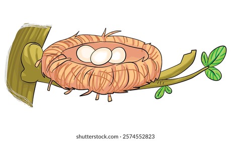 Egg laid in the nest vector illustration