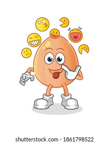  egg laugh and mock character. cartoon mascot vector