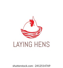 Egg laying chicken logo vector. Simple and modern. Very suitable for any industry, especially related to logos.