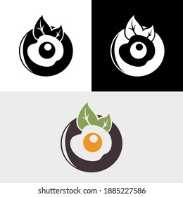 Egg Leaf Breakfast Plate Logo