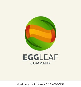egg leaf logo design vector