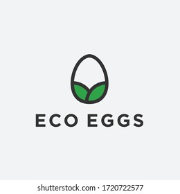 egg with leaf logo design vector illustration on white background