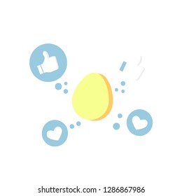 Egg likes button internet meme popular seamless pattern