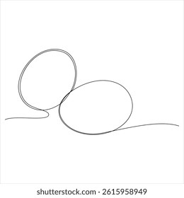 Egg line art Continuous line drawing of whole egg vector illustartion