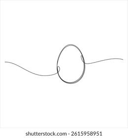 Egg line art Continuous line drawing of whole egg vector illustartion