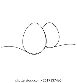 Dibujo de línea continua de ilustración de Vector de huevo entero