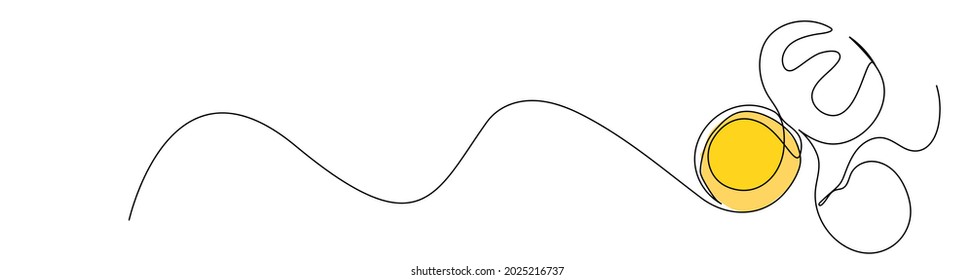 Egg line art, Continuous one line drawing of single egg shape, Black and white graphics