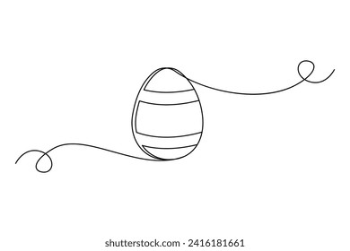 Egg Linie Art. Kontinuierliche Zeichnung eines ganzen Eis. Vektorgrafik. EPS10.