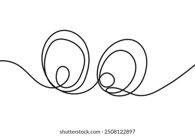 Egg line art. Continuous one line drawing in shape of egg. Vector illustration of egg line art on white background special for Easter holidays.