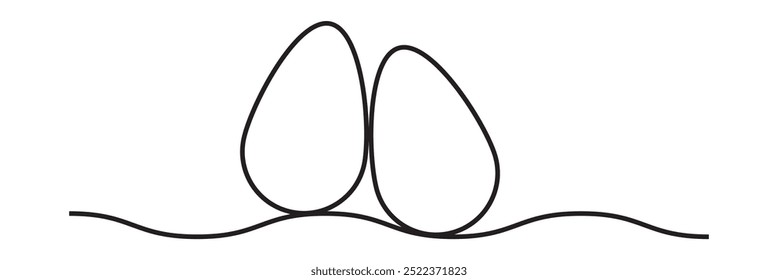 Arte de la línea del huevo, dibujo continuo de una línea de forma de huevo solo, gráficos en blanco y negro.