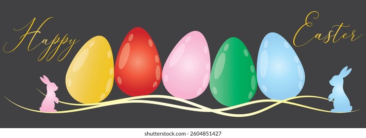 Egg line art, Continuous one line drawing of whole egg in shell, coloring gradient graphics, Vector illustration design element for Easter holidays. EPS 10.