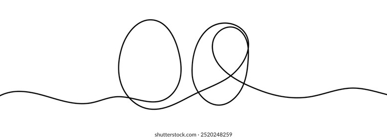 Arte de línea de huevo. Vector de arte de línea de huevos de éster. Huevo de dibujo continuo de una línea. Vector aislado. 