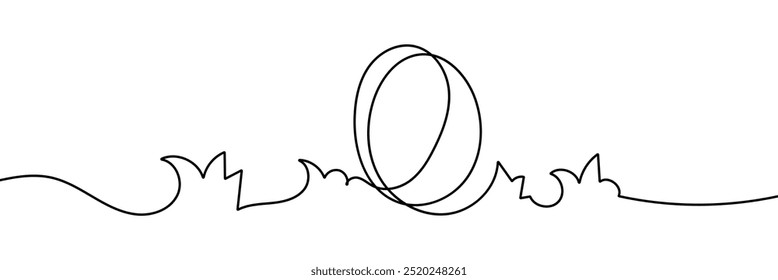 Egg line art. Ester eggs line art vector. Continuous one line drawing egg. Vector isolated. 