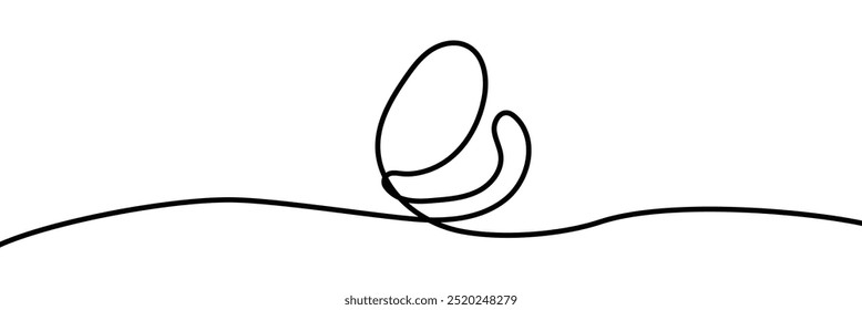 Arte por linha de ovos. Vetor de arte por linha de ovos por ésteres. Contínuo uma linha desenhando ovo. Vetor isolado. 