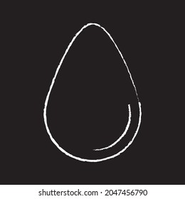 Egg line Icon design, white chalk. Draw a picture on the blackboard.