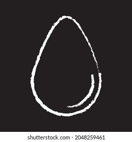 Egg line Icon design, white chalk. Draw a picture on the blackboard.