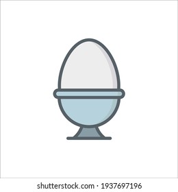 Egg Line Icon Isolated On White Background