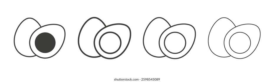 Egg line icon vector illustration set.