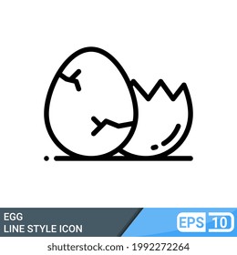 egg line style icon isolated on white background. EPS 10