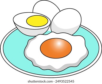 egg line vector illustration isolated on white background