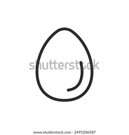 Egg, linear style icon. food and nutrition. Editable stroke width