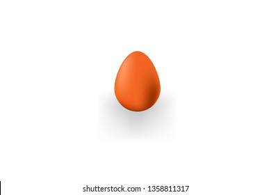 A egg with little shadow and white background, Vector.