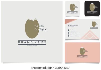 egg logo business card template design for brand or company and other