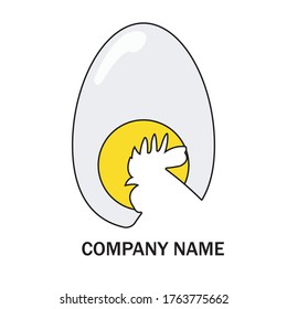 Ei-Logo mit Hühnerkopf

