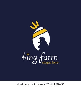 egg logo and chicken negative space logo with the crown
