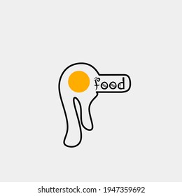 Egg logo design in black and white yellow, suitable for business