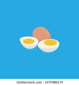 egg logo design illustration in isolated blue background