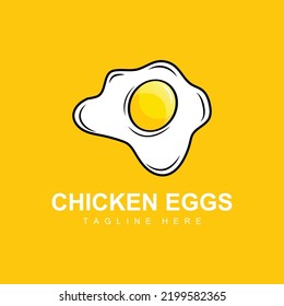 Egg logo design template. Natural Food Vector Of Egg Laying Animals. Line Art Design Logotype.