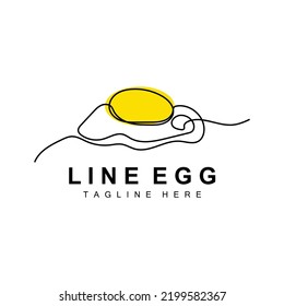 Egg logo design template. Natural Food Vector Of Egg Laying Animals. Line Art Design Logotype.