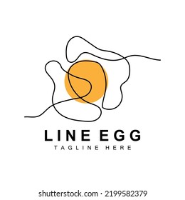 Egg logo design template. Natural Food Vector Of Egg Laying Animals. Line Art Design Logotype.