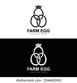 Egg Logo, Egg Farm Design, Chicken Logo, Asian Food Vector