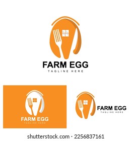 Egg Logo, Egg Farm Design, Chicken Logo, Asian Food Vector