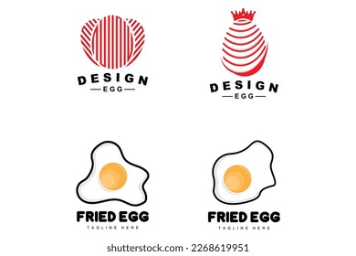 Egg Logo, Egg Farm Design, Chicken Logo, Asian Food Vector