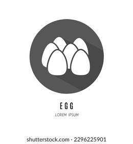 Egg logo. Illustration of egg in flat. Stock vector.