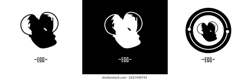 Conjunto de logotipo de huevo. Colección de logos en blanco y negro. Vector de acciones.