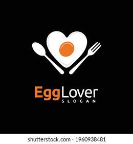 egg logo with spoon and fork concept