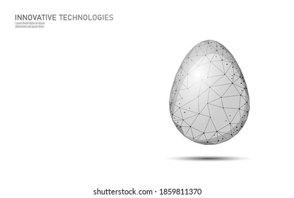 Egg low poly design business concept. Polygonal triangle design creative idea solution banner template. New life born vector illustration