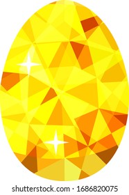 egg in low poly isolated on white